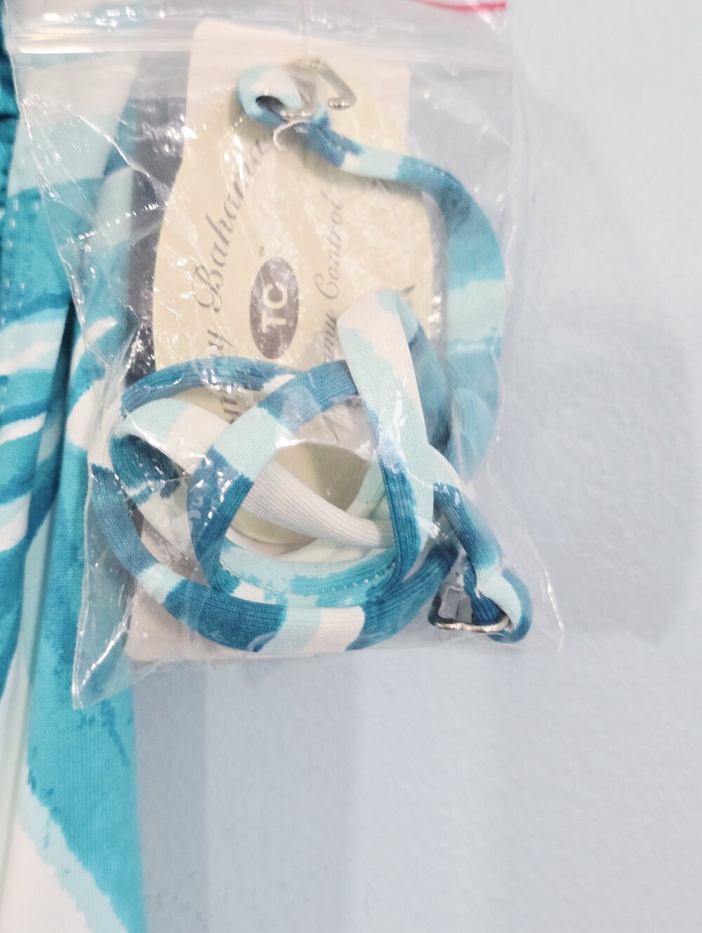 Tommy Bahama Teal and White Palm-Print One-Piece Swimsuit - Picture 7 of 8